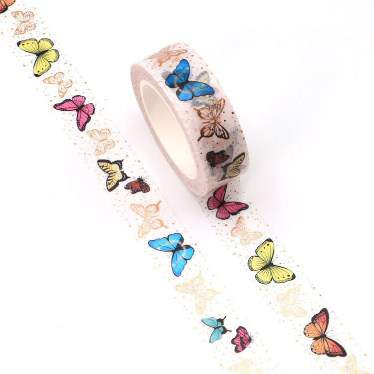 Washi Tape - Butterflies - Rose Gold Foil