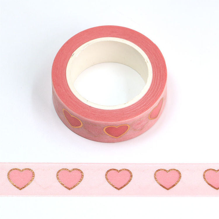 Washi Tape - Large Pink Foil Heart