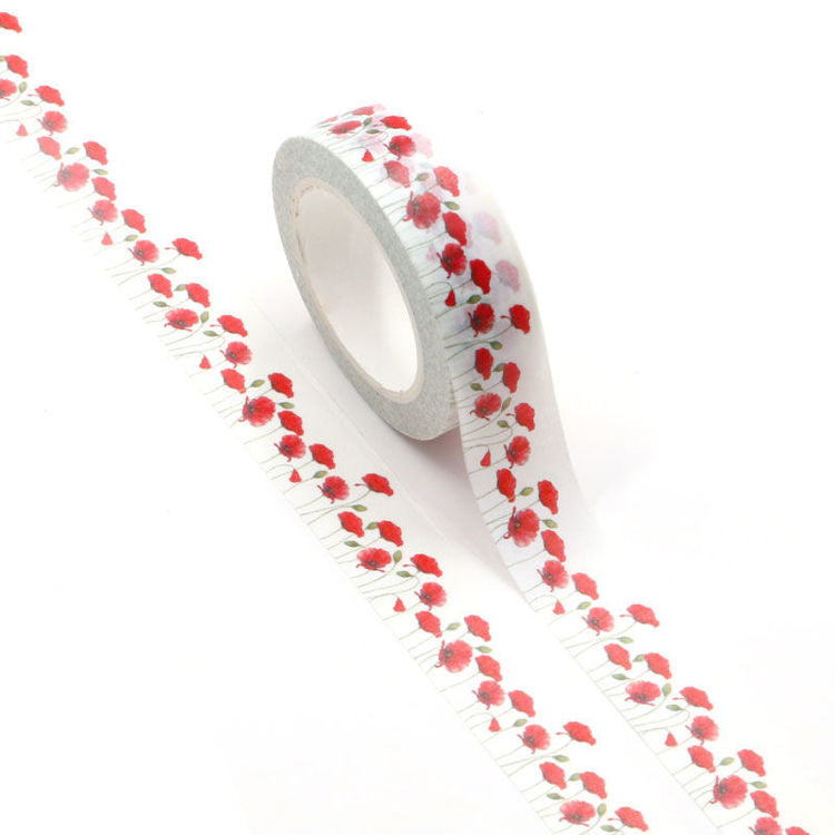 Floral Washi Tape, Tall Poppies