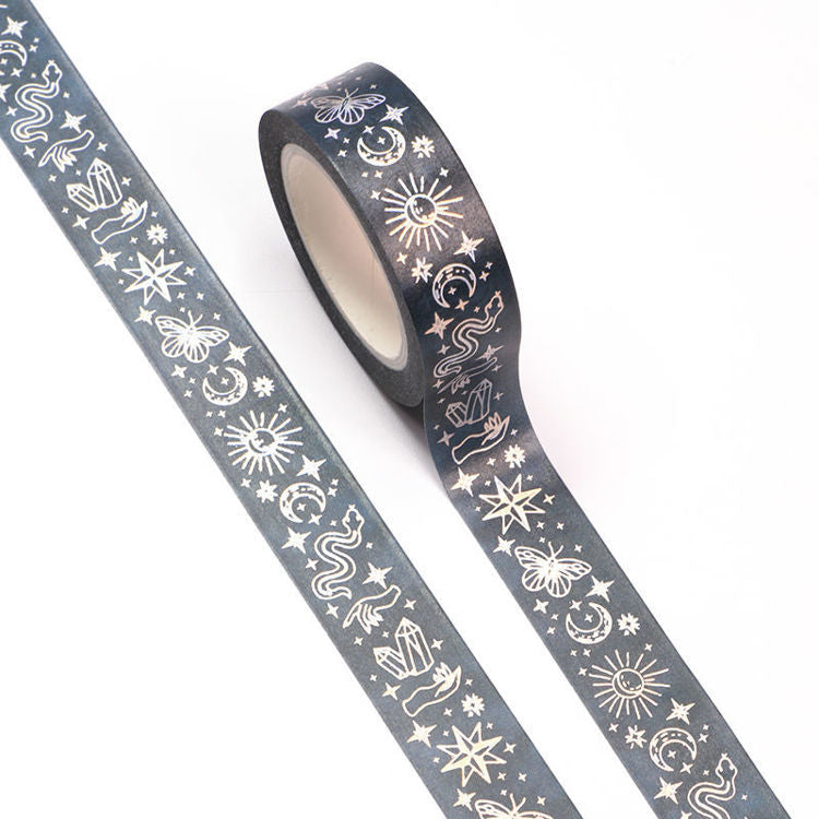 Washi Tape - Holographic Tarot - Butterflies Snakes Crystals