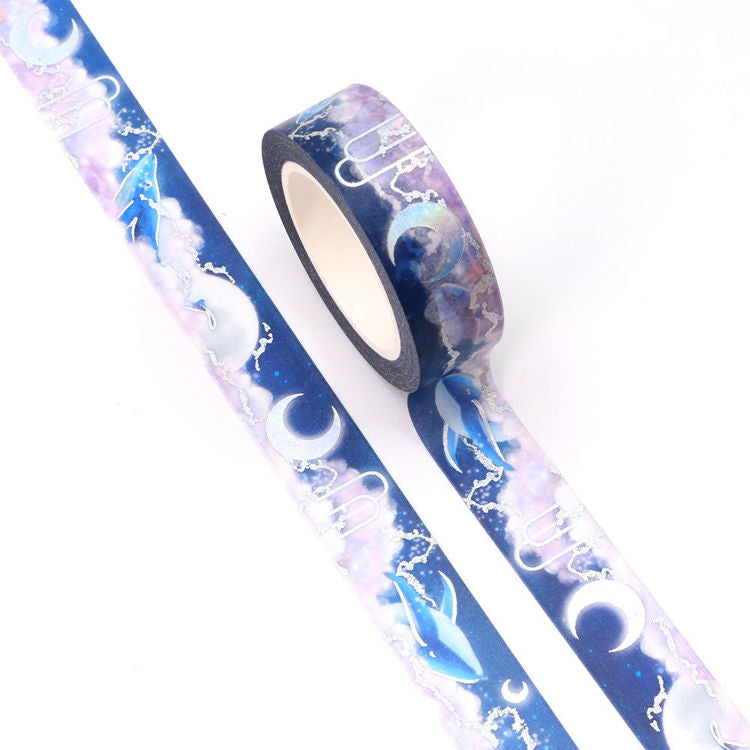 Washi Tape - Dreaming of Whales - Holo Silver Foil