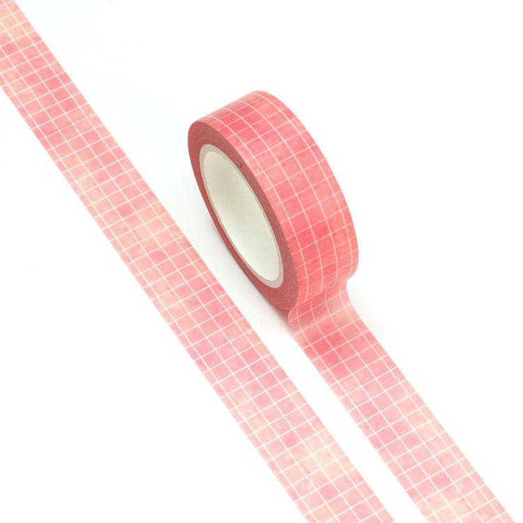 Washi Tape - Water Colour Pink Grid