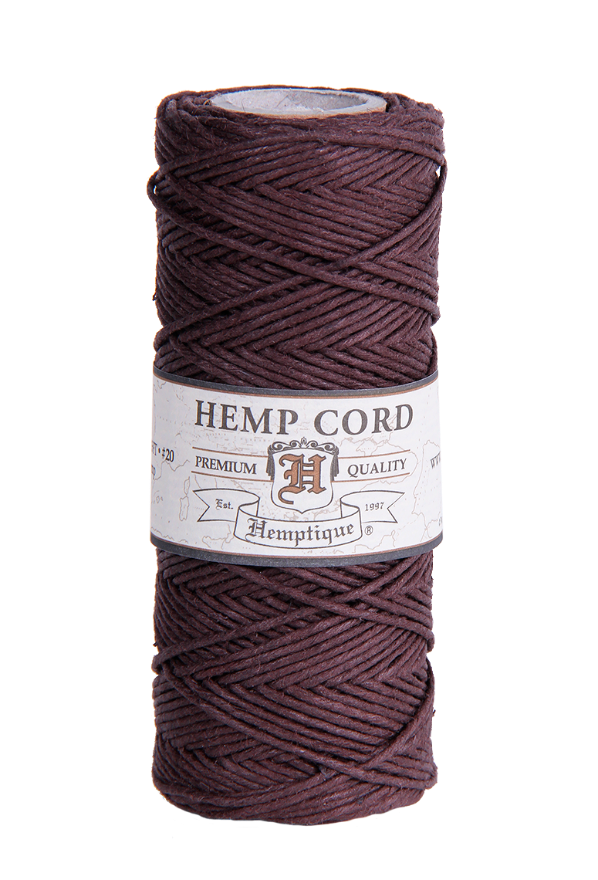 Hemptique Hemp Macrame Cord Spool #20 - Dark Brown