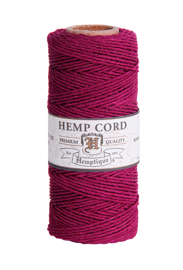 Hemptique Hemp Macrame Cord Spool #20 - Dark Pink