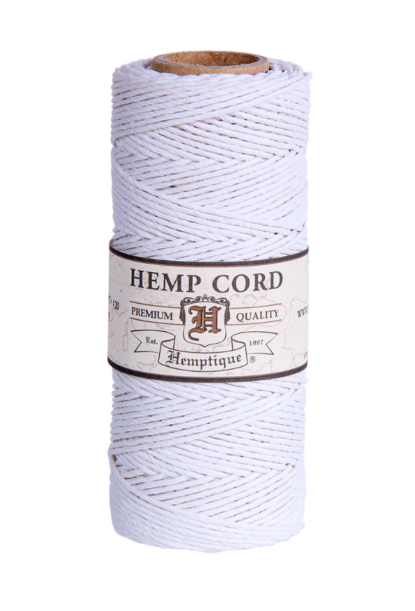 Hemptique Hemp Macrame Cord Spool #20 - White