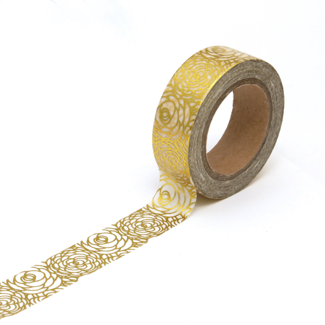 Washi Tape, Gold Foil, Floral