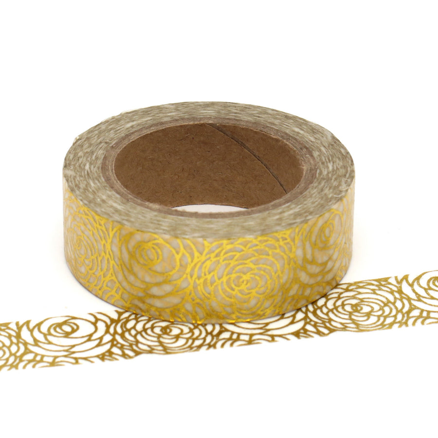 Washi Tape, Gold Foil, Floral