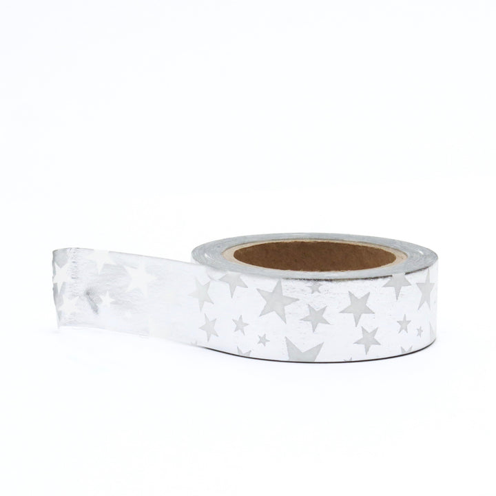 Washi Tape, Silver Foil Stars