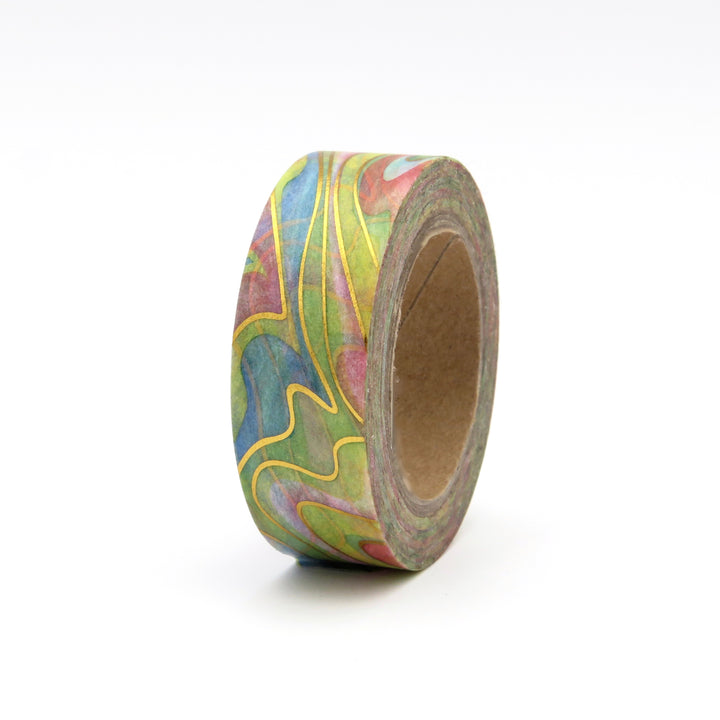 Water Colour Washi Tape Rainbow & Gold