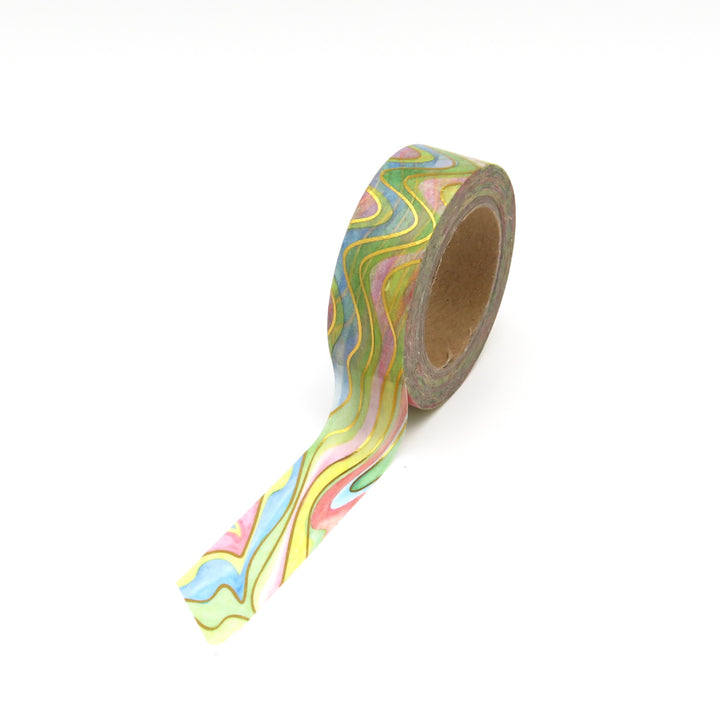 Washi Tape, Foil Water Colour Rainbow