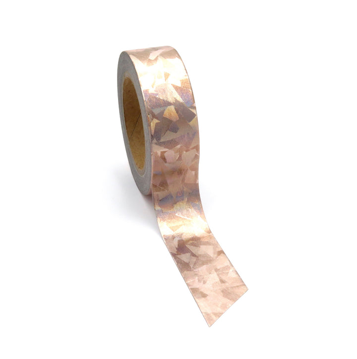 Washi Tape, Rose Gold Holographic Foil, Abstract Pattern