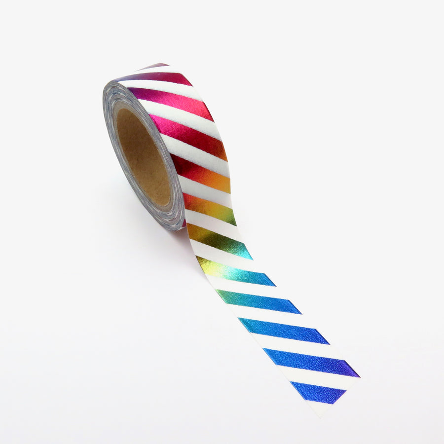 Washi Tape, Foil, Rainbow Stripe