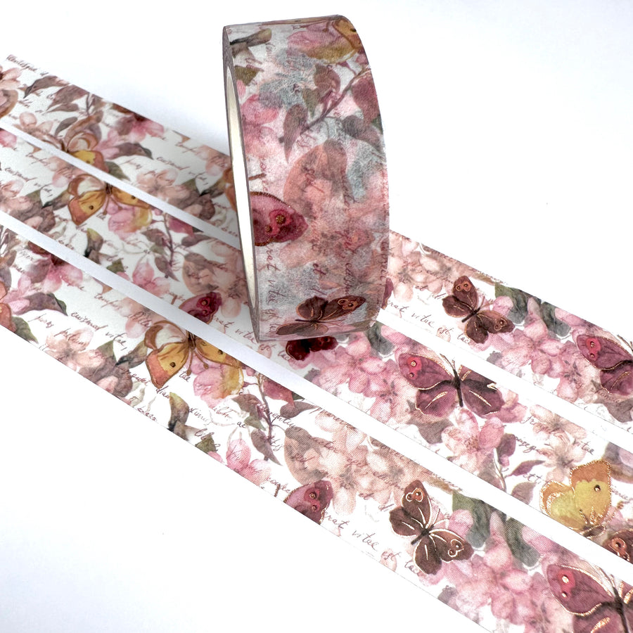 Washi Tape Vintage Butterfly with rose gold detail