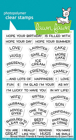 LF1969 Reveal Wheel Friends & Family Sentiments Stamp Set