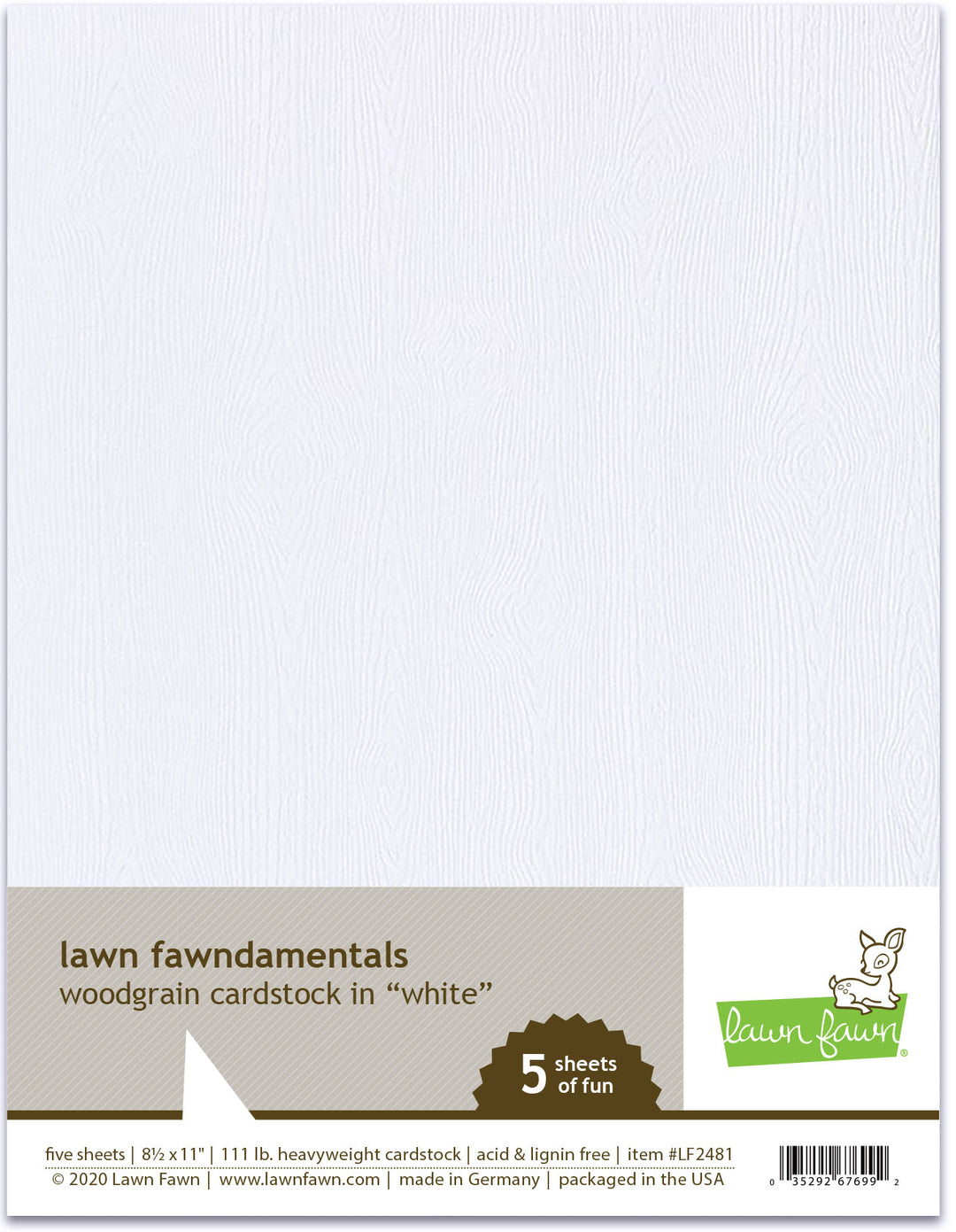 LF2481 Woodgrain Cardstock White