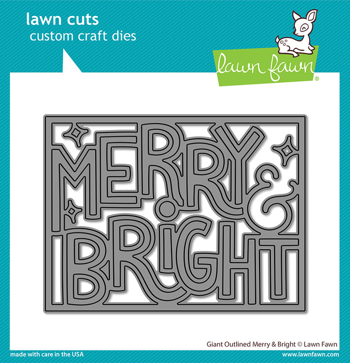 Lawn Fawn LF2973 Giant Outlined Merry & Bright