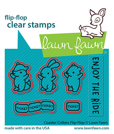 Lawn Fawn LF3076 Coaster Critters Flip Flop Lawn Cuts - Spring 2023 release