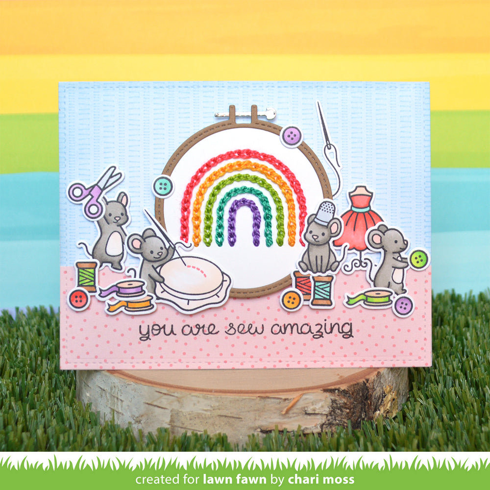 Lawn Fawn LF3094 Embroidery Hoop Rainbow Add On - Spring 2023 release
