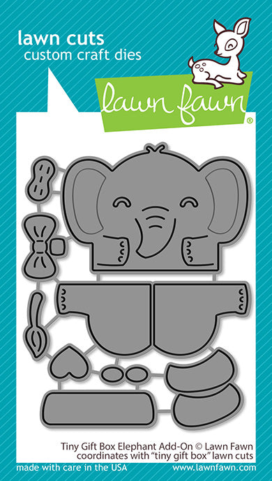 Lawn Fawn LF3100 Tiny Gift Box Elephant Add On - Spring 2023 release