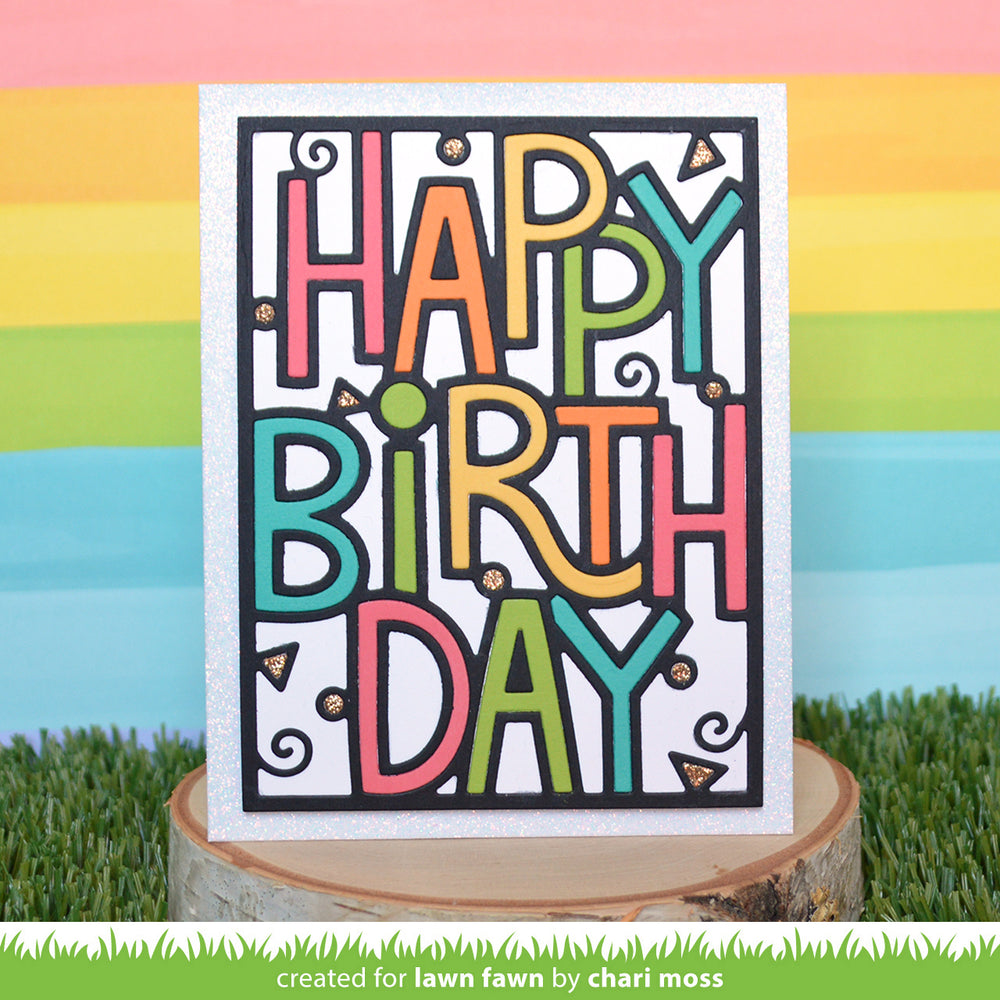 Lawn Fawn LF3104 Giant Outlined Happy Birthday Portrait - Spring 2023 release