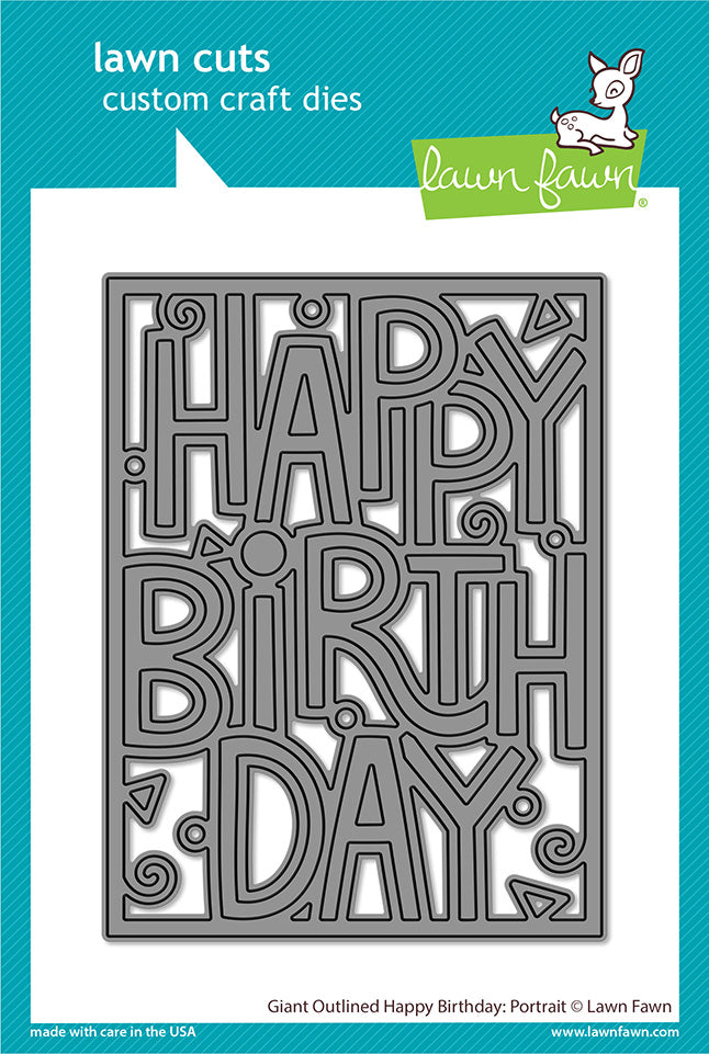 Lawn Fawn LF3104 Giant Outlined Happy Birthday Portrait - Spring 2023 release