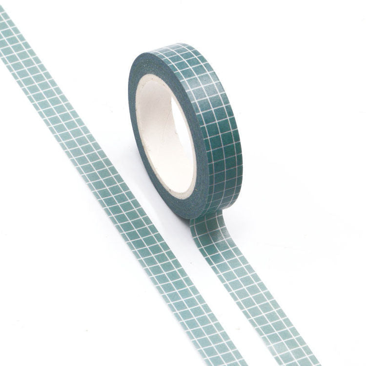 Washi Tape Blue/Grey Grid 10mm