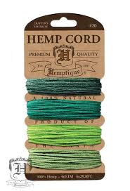 Hemptique Hemp Macrame Cord Card #20 - Emerald