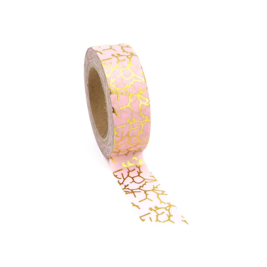 Washi Tape Pink & Gold Foil