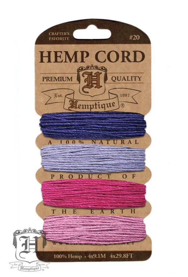 Hemptique Hemp Macrame Cord Card #20 - Berry Bar