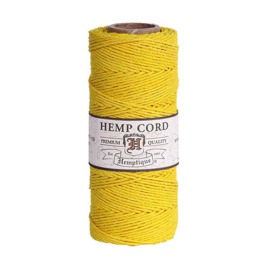 Hemptique Hemp Macrame Cord Spool #20 - Bright Yellow