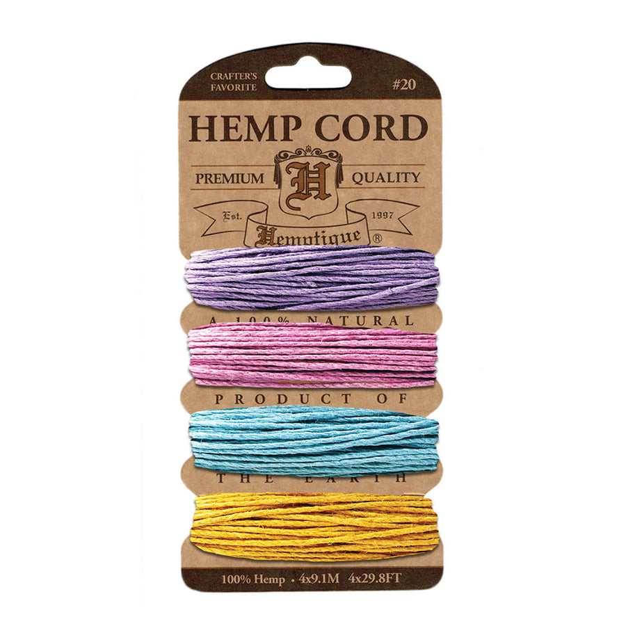 Hemptique Hemp Macrame Cord Card - Pastel