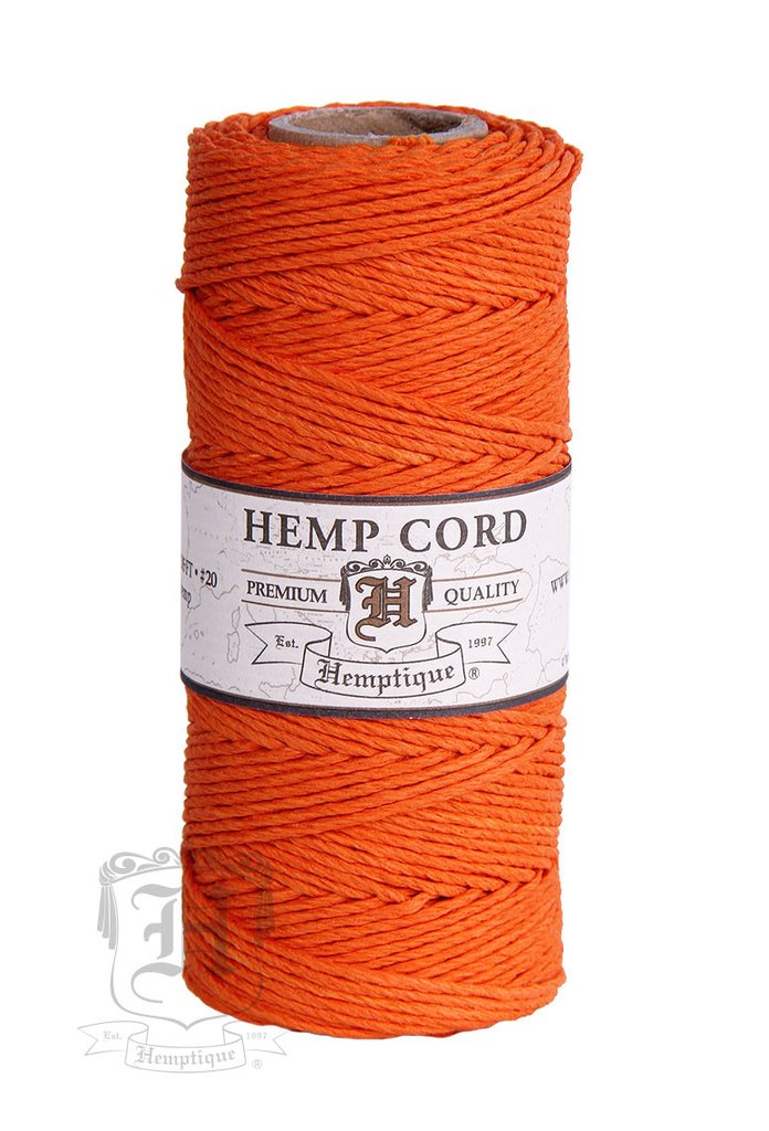 Hemptique Hemp Macrame Cord Spool #20 - Orange