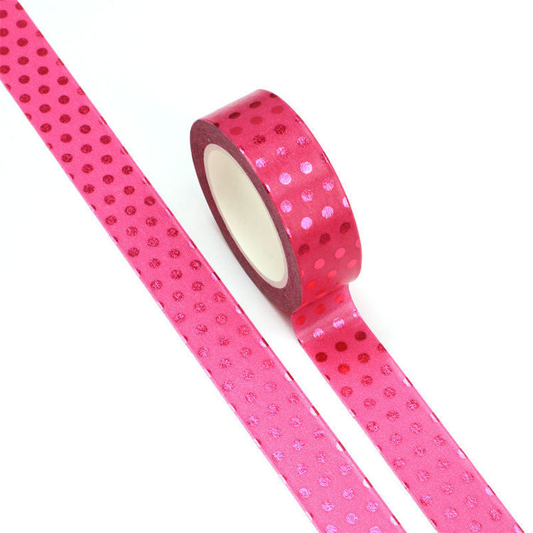 Washi Tape - Hot Pink Foil Polka Dots