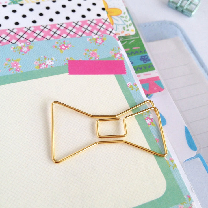 Gold Bow Planner Clips