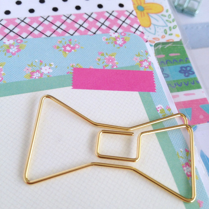 Gold Bow Tie Planner Clip