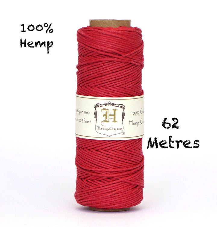  Hemp Macrame Cord by Hemptique - Red