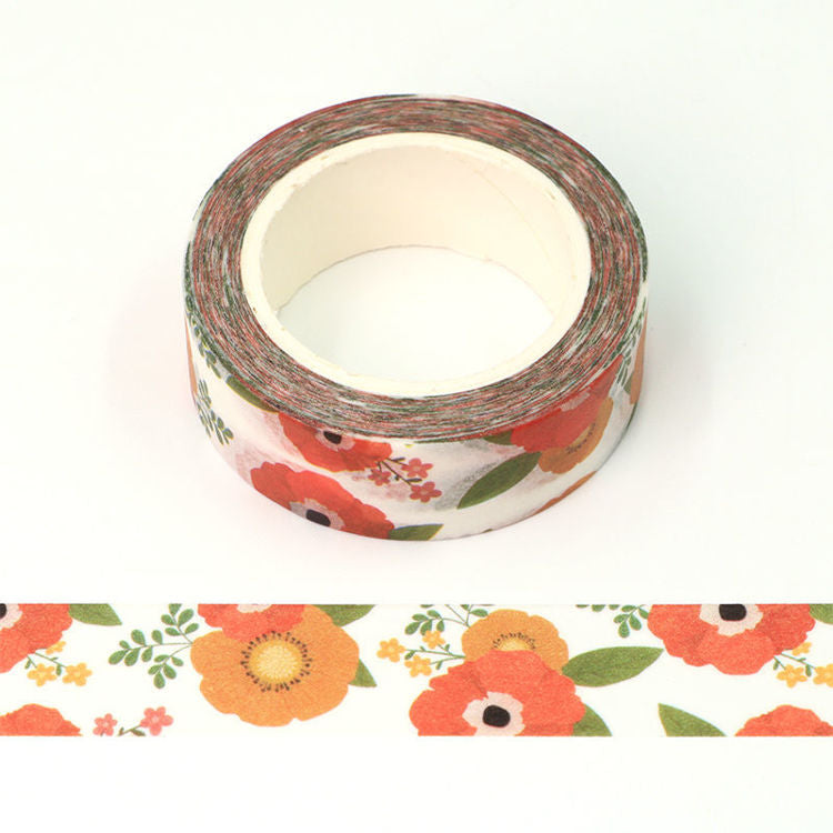 Floral Washi Tape, Orange Blossom