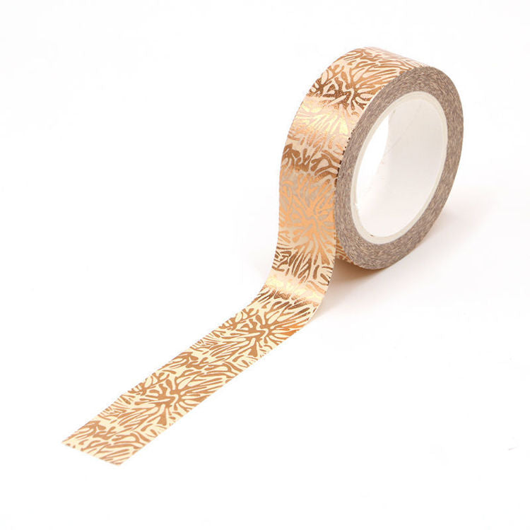Washi Tape, Rose Gold  Foil, Abstract Floral Pattern